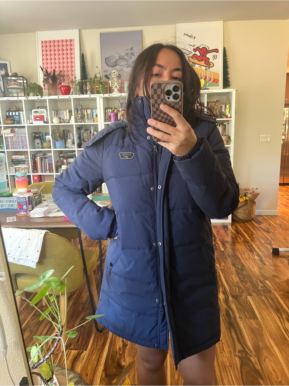 Vans navy puffy coat